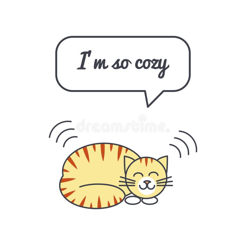 Wygodny kot z mowy mówić i bąblem ilustracja wektor Wygodny kot z mowy mówić i bąblem ilustracja wektor