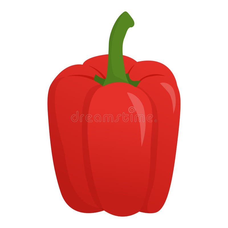 Wyizolowany świeży pyszny pieprz czerwony dzwonek ilustracja wektor