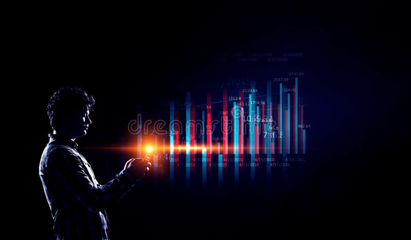 Wykres biznesowy i monitor handlowy obraz stock