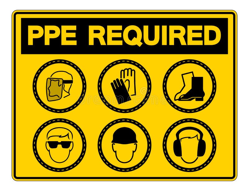 Required Personal Protective Equipment &#x28;PPE&#x29; Symbol,Safety Icon,Vector llustration. Required Personal Protective Equipment &#x28;PPE&#x29; Symbol,Safety Icon,Vector llustration