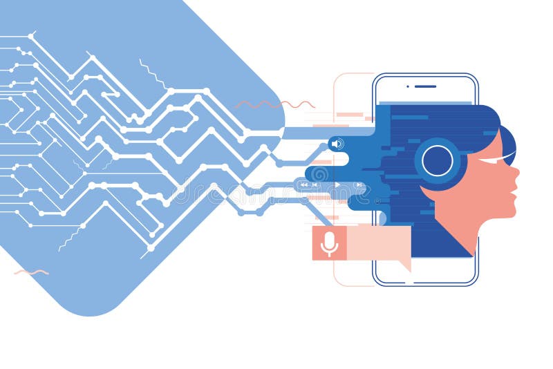 Wypowiada asystenta, wiszącej ozdoby app, wektorowej ilustraci soundwave inteligentny technol, asystenta osobistego i głosu rozpo royalty ilustracja Wypowiada asystenta, wiszącej ozdoby app, wektorowej ilustraci soundwave inteligentny technol, asystenta osobistego i głosu rozpo royalty ilustracja
