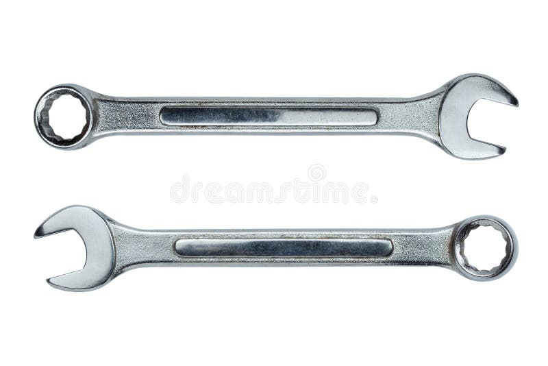 Wyrwanie metalu spanner spanner odizolowywający na białym tle fotografia stock