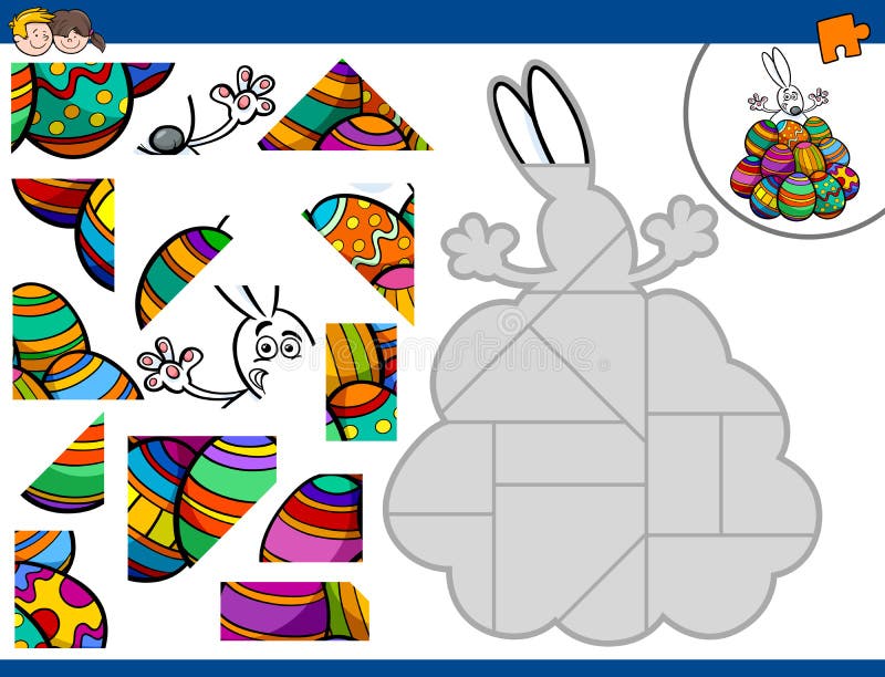 Wyrzynarki łamigłówka z Easter królikiem ilustracja wektor Wyrzynarki łamigłówka z Easter królikiem ilustracja wektor