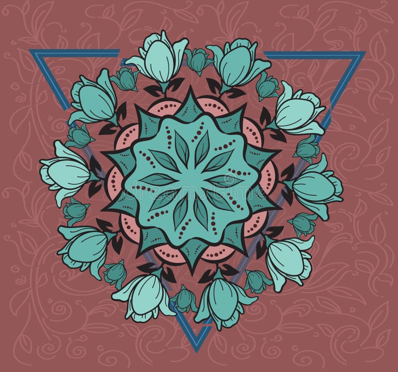 Wyróżnienie i luksusowy ozdobny mandala oraz przestrzeń na kopie royalty ilustracja Wyróżnienie i luksusowy ozdobny mandala oraz przestrzeń na kopie royalty ilustracja