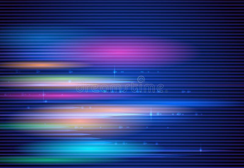 Wysoki prędkość ruch i ruch plama nad zmrokiem - błękitny tło Futurystyczny, cześć techniki technologii pojęcie ilustracji