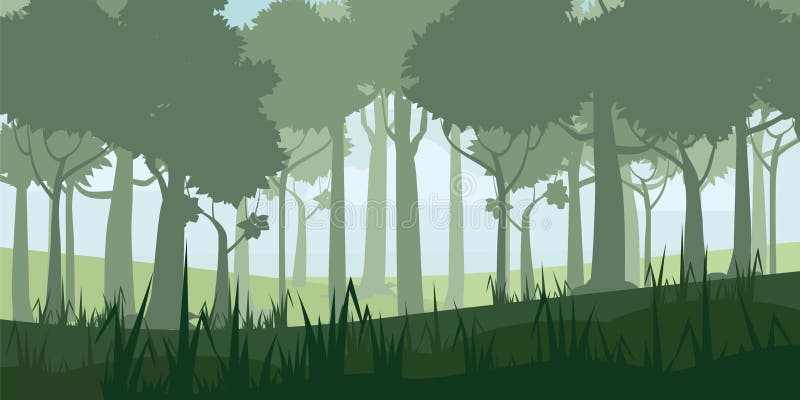 Wysokiej jakości tło krajobraz z głębokim deciduous lasu kreskówki stylem Wektor, illustratoin royalty ilustracja Wysokiej jakości tło krajobraz z głębokim deciduous lasu kreskówki stylem Wektor, illustratoin royalty ilustracja