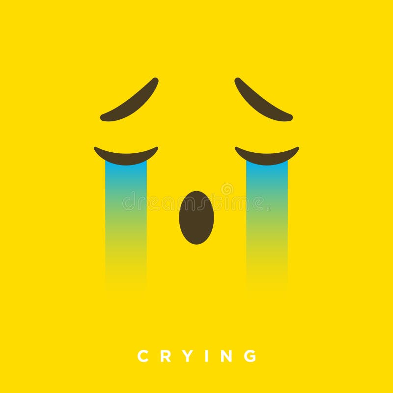 High quality vector cartoon with crying face emoticons with Flat Design Style, social media reactions - Vector EPS10 illustration. High quality vector cartoon with crying face emoticons with Flat Design Style, social media reactions - Vector EPS10 illustration