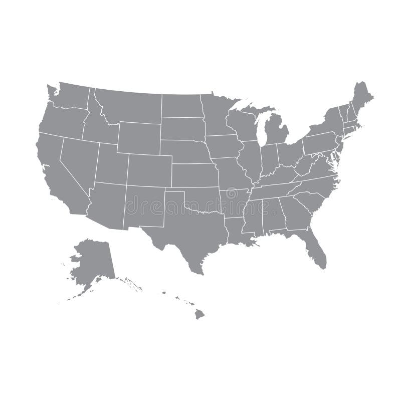 High detailed USA map with federal states. Vector illustration United states of America. High detailed USA map with federal states. Vector illustration United states of America