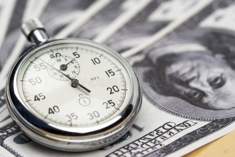 Chronometr i dolary fotografia royalty free