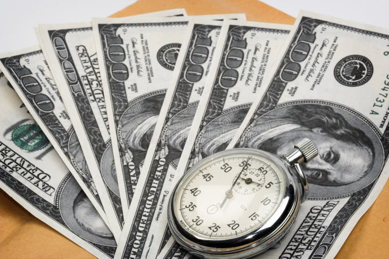 Chronometr i dolary obrazy royalty free