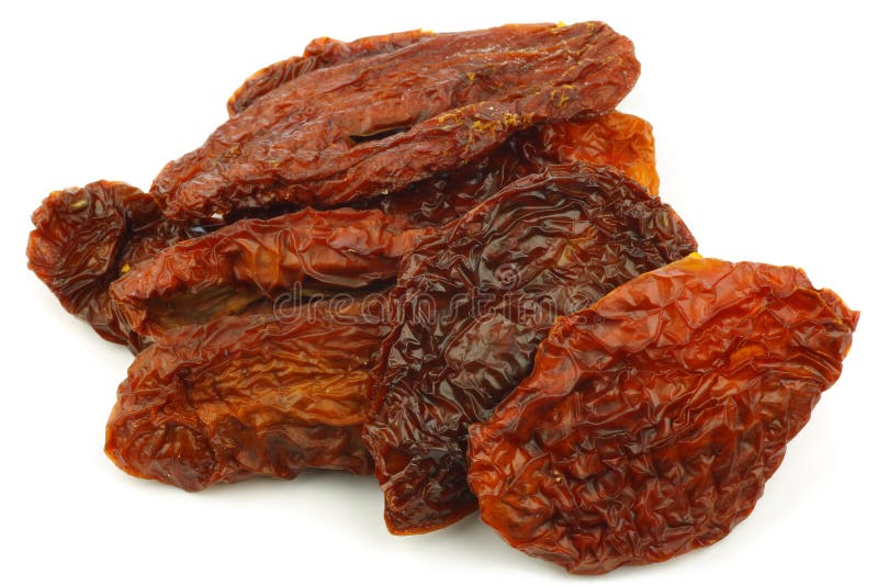 Suszone na słońcu kawałki pomidorów obraz royalty free