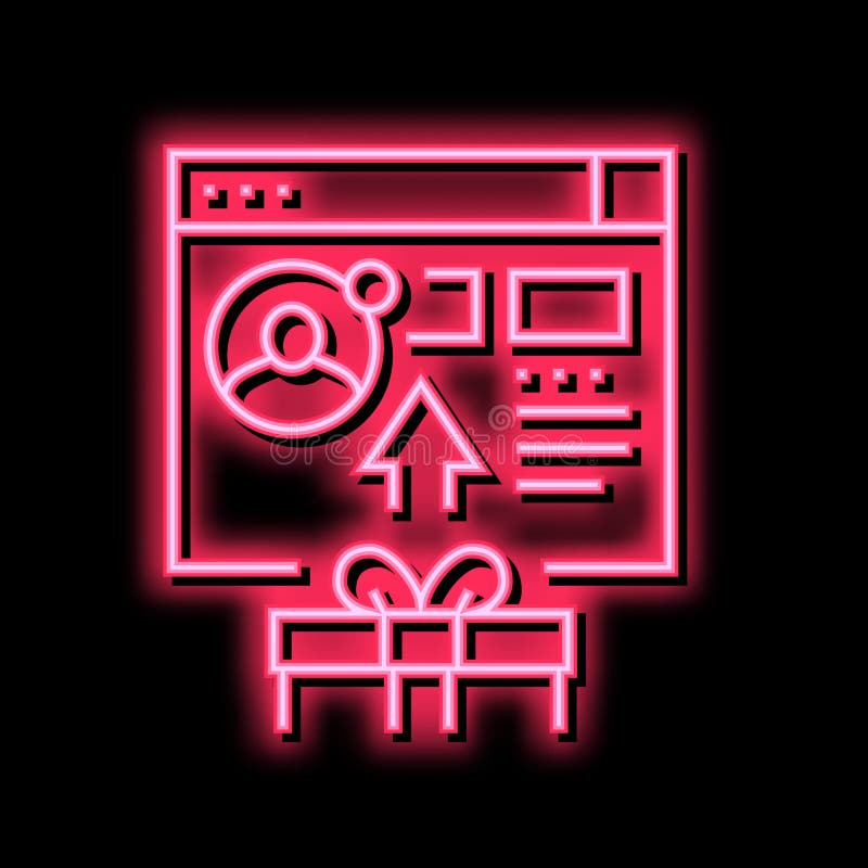 Wysyłanie ilustracji ikony neon-blask cyfrowego prezentu ilustracji