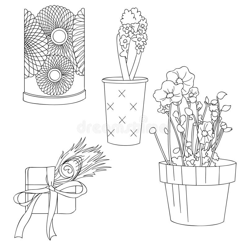 Wyszukana Domowa dekoracji Kreskowej sztuki ilustracja ilustracja wektor Wyszukana Domowa dekoracji Kreskowej sztuki ilustracja ilustracja wektor