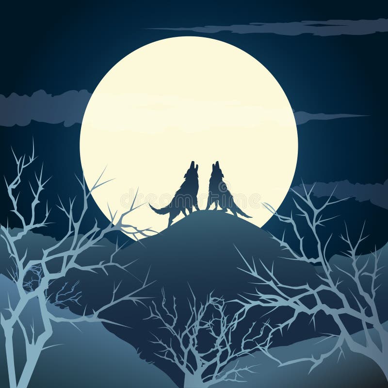 Wyć wilki ilustracja wektor Wyć wilki ilustracja wektor