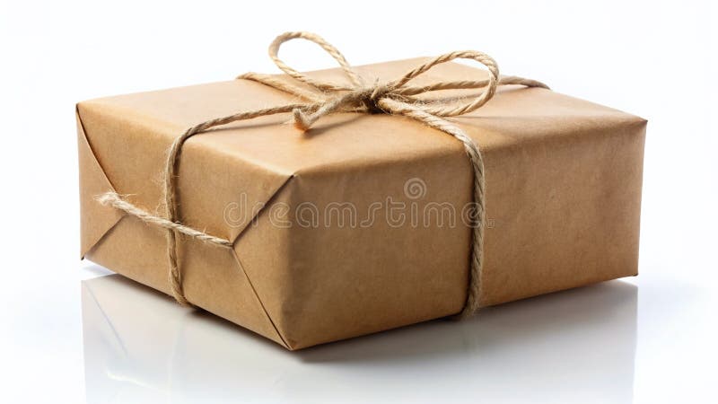 Wyśmienita Rustic Brown Gift Box z Elegant String Bow A Timeless Prezent Wrapanie Idee dla każdej okazji ilustracja wektor