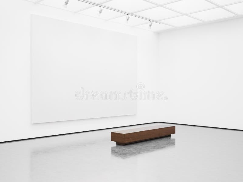 Wyśmiewa up pusty galerii wnętrze z bielem