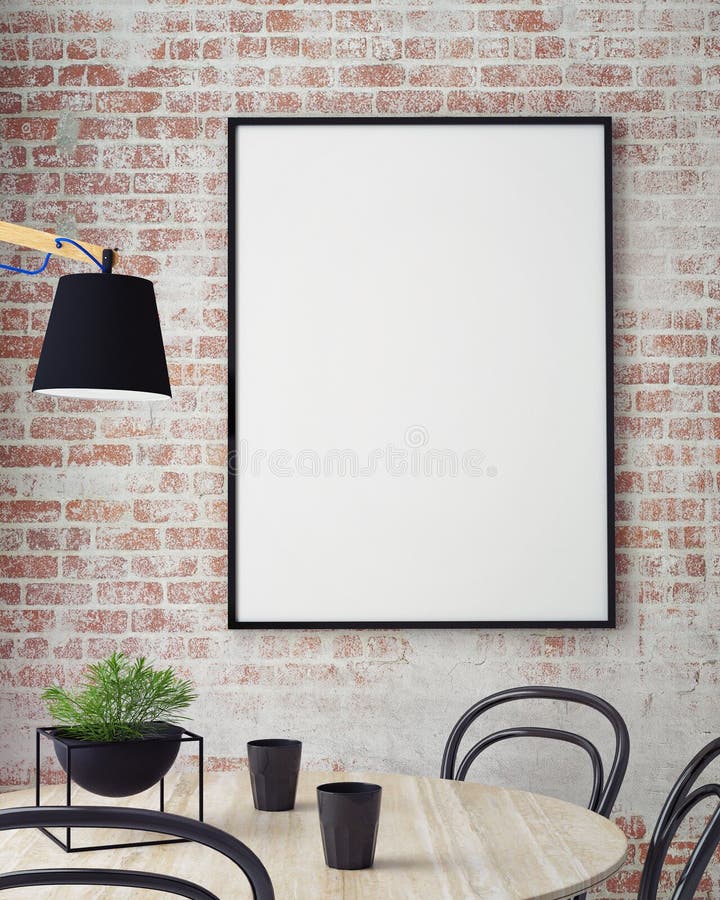 Wyśmiewa w górę plakatów z retro modnisia cukiernianym restauracyjnym wewnętrznym tłem, 3D odpłaca się, ilustracji Wyśmiewa w górę plakatów z retro modnisia cukiernianym restauracyjnym wewnętrznym tłem, 3D odpłaca się, ilustracji