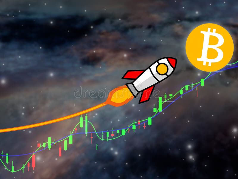 Wzrost rynku kryptografii bitcoina ilustracji