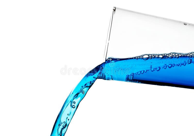 Wässern Sie oder jedes andere hellblaue flüssige Überlaufen stockbild