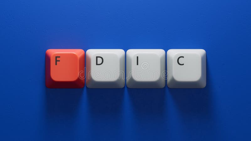 Wörter fdic auf Computertastaturen mit Kopierraum, die über Tastatur-Tasten verfügen vektor abbildung