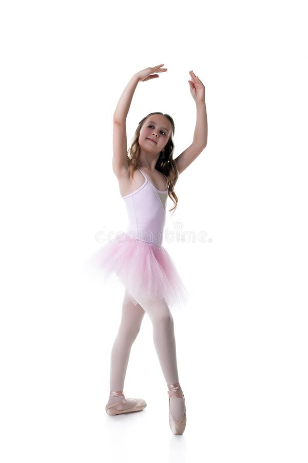 Würdevoller kleiner Balletttänzer lokalisiert auf Weiß