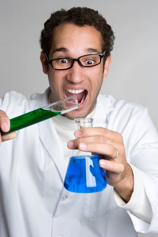 Mad crazy scientist mixing chemicals. Mad crazy scientist mixing chemicals