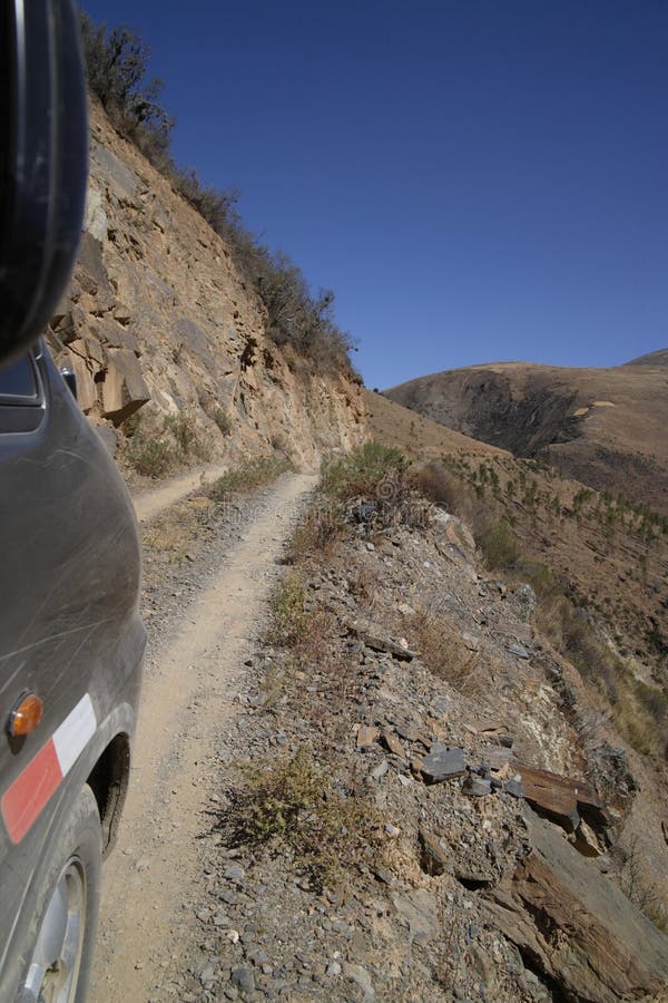 Dangerous very narrow road in Peru. Dangerous very narrow road in Peru