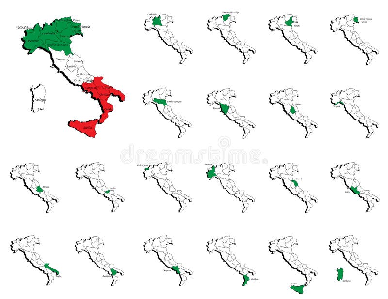 A set of italy provinces maps. A set of italy provinces maps