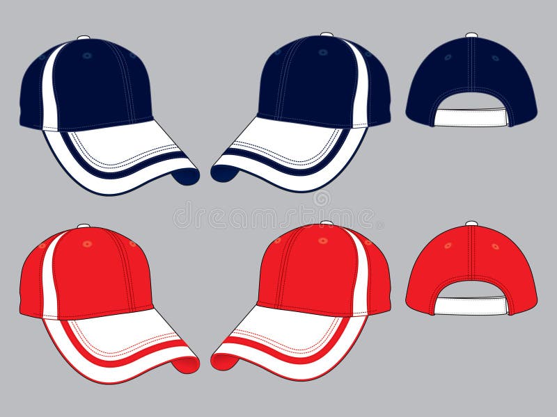 Navy Blue Baseball Cap For Template Vector Stock Illustration ...