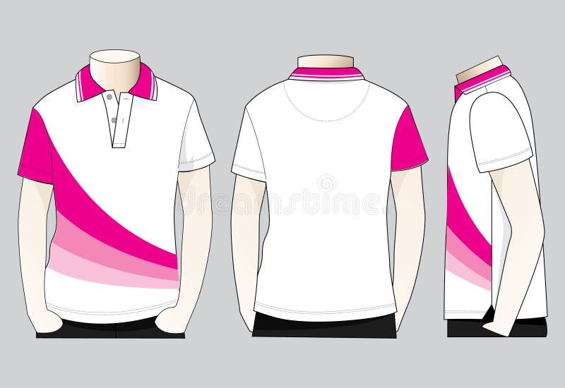 pink and white polo shirt