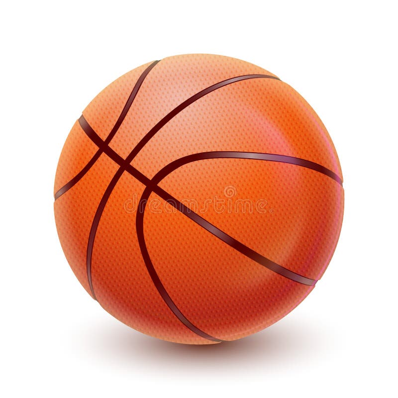 Orange Basketball Ball with Pimples and Shadow. Realistic Vector  Illustration. Isolated on White Background. Stock Vector