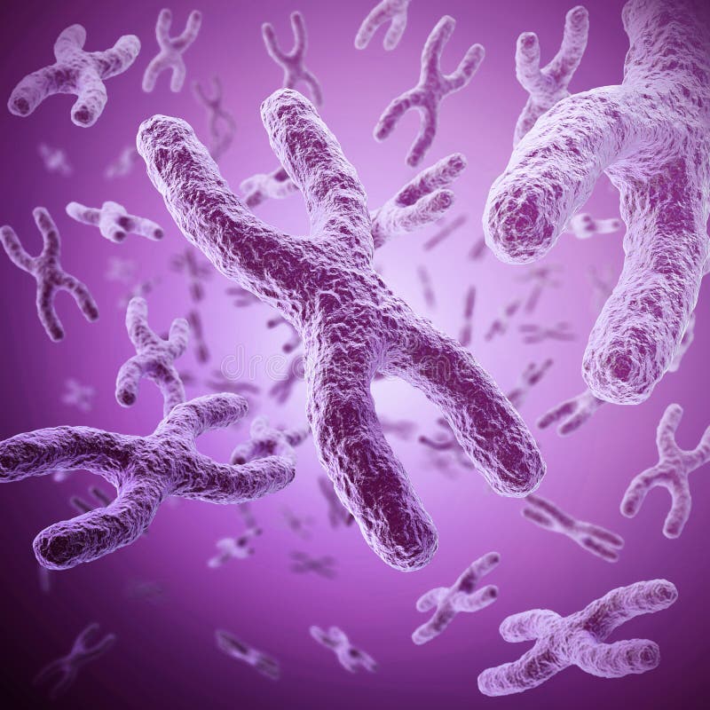 X Chromosome scientific concept, medical symbol for gene therapy with depth of field effect. 3d illustration