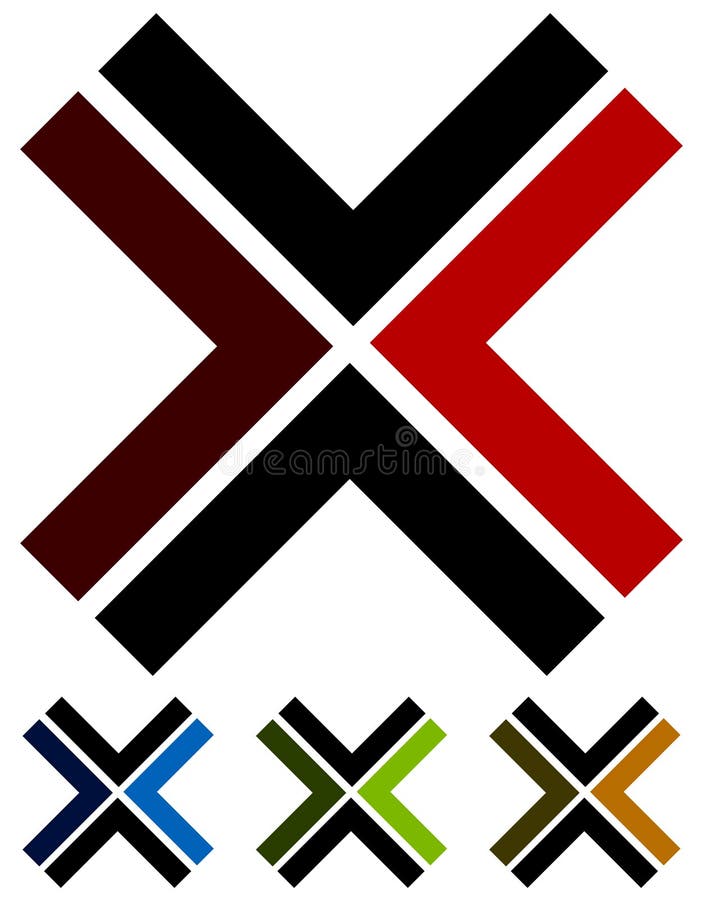 X, Cross Icon, Logo, Shape Design Element in Several Colors Stock ...