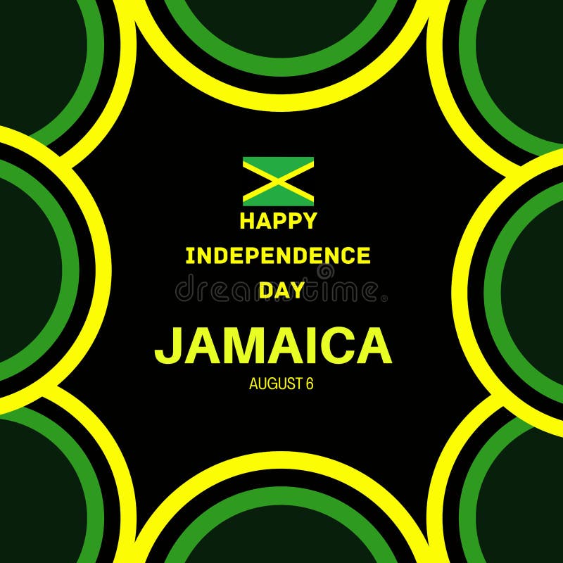 "happy Jamaica Independence Day" with Flag Colors Stock Image Image