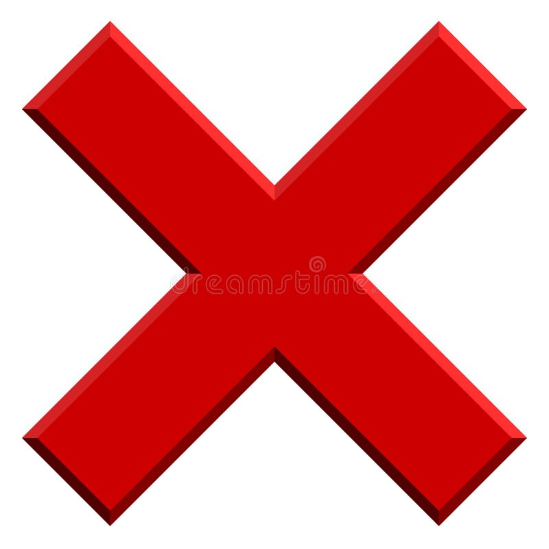 Red X Shape with Snick and Shadow Isolated on White. Cancel, Wrong, Decline  Icon Stock Vector - Illustration of decline, deny: 81815071