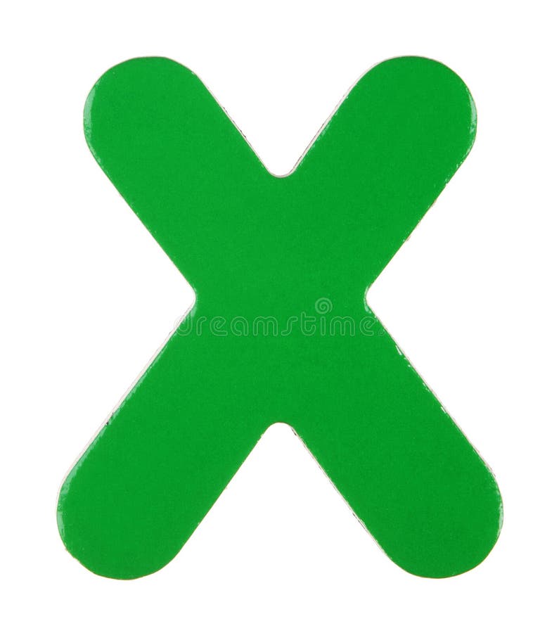 X magnetic letter on white with clipping path royalty free stock image