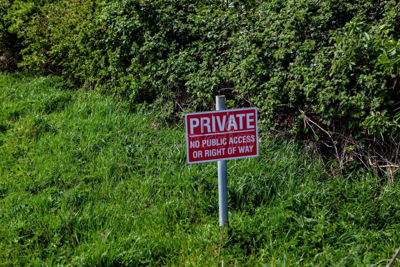 Private No Public Access Sign stock photo