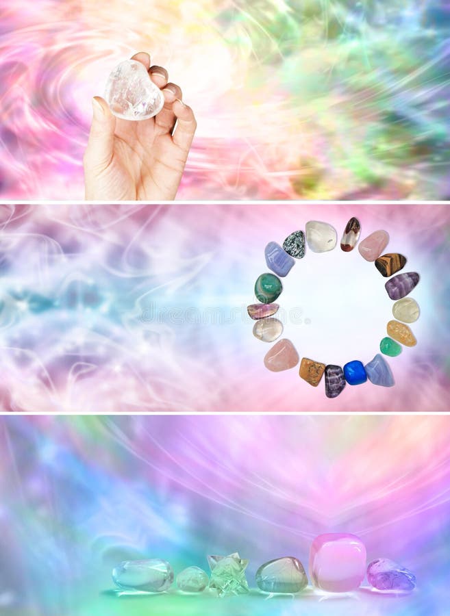 3 x Rainbow Crystal Healing website banners