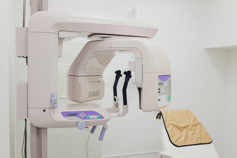 Xray Machine In The Dental Clinic Isolated On A White Background