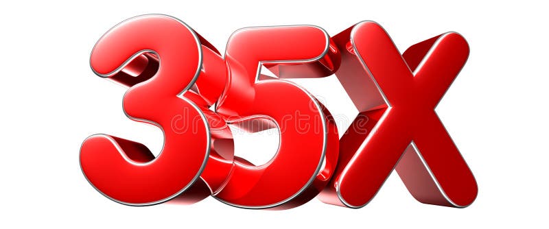 35x red 3D. stock illustration. Illustration of rendering - 274092776