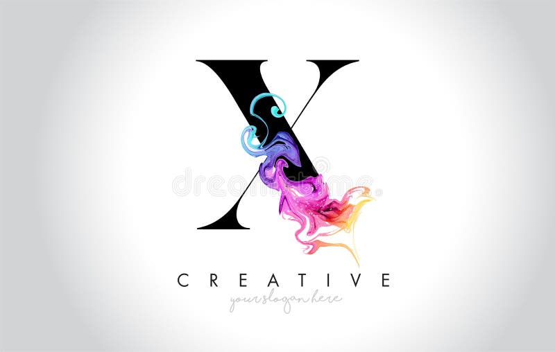 X vibrerande idérika Leter Logo Design med färgrikt rökfärgpulver Flo stock illustrationer X vibrerande idérika Leter Logo Design med färgrikt rökfärgpulver Flo stock illustrationer