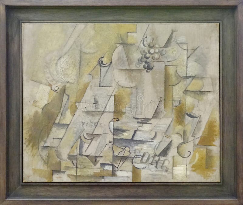 "compotier, Bouteille Et Verre", Georges Braque, 1912. Centre Pompidou, Paris. Free Public Domain Cc0 Image