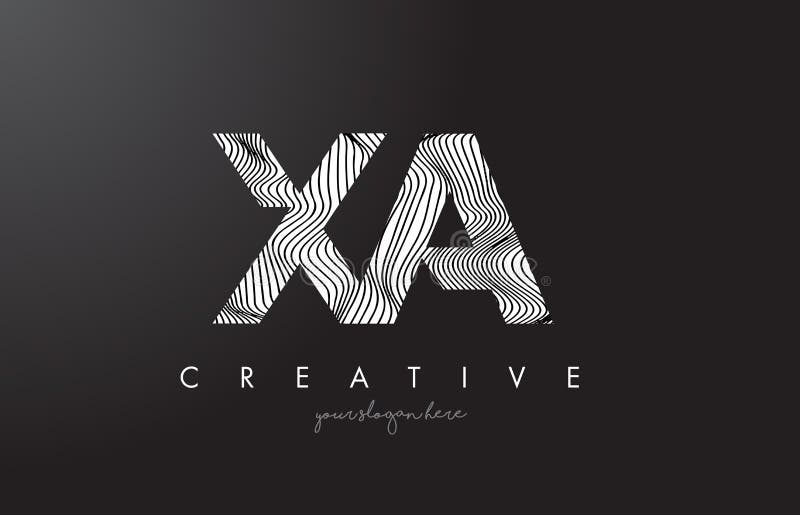 XA X a Letter Logo with Zebra Lines Texture Design Vector. Stock Vector