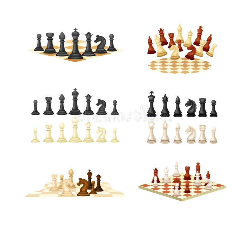 Ilustração de arte vetorial linha de xadrez de cavaleiro.