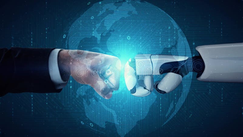 Xai futuristic robot artificial inteligență care iluminează conceptul de tehnologie AI vector illustration