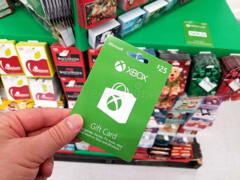 Walmart interior XBox gaming gift cards Stock Photo