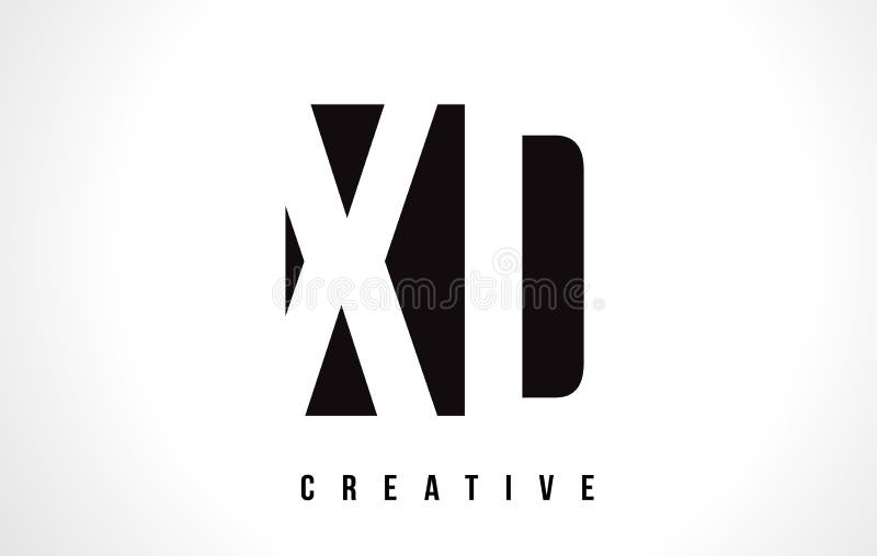 XD initial logo Capital Letters black background Stock Vector