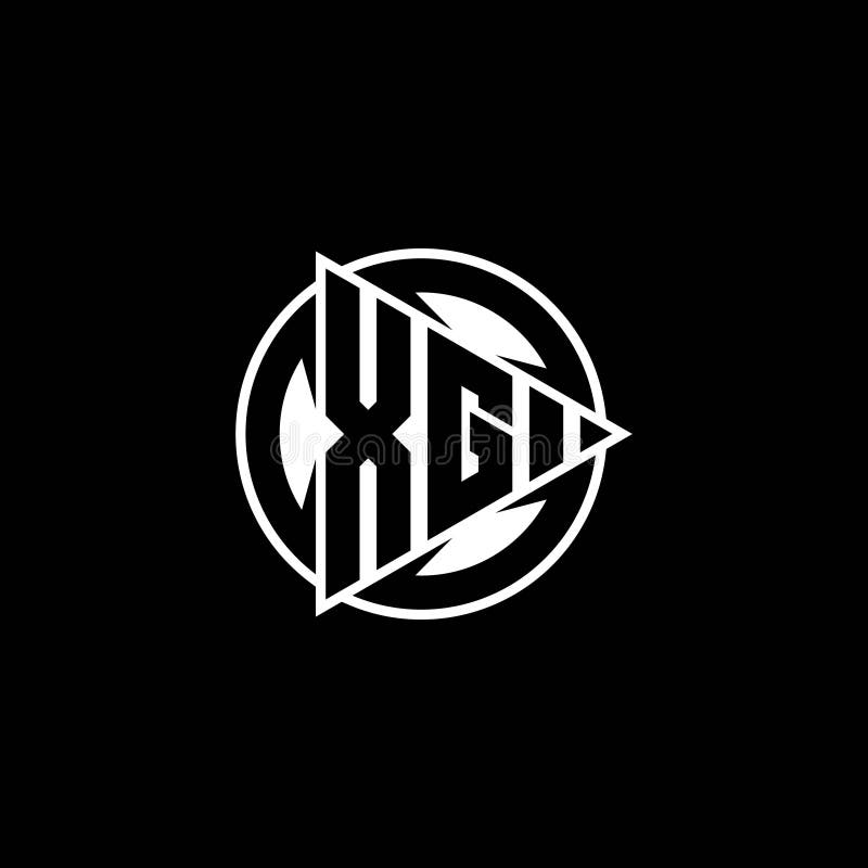 XG Logo Monogram Triangle Play Shape Circle Rounded Stock Vector
