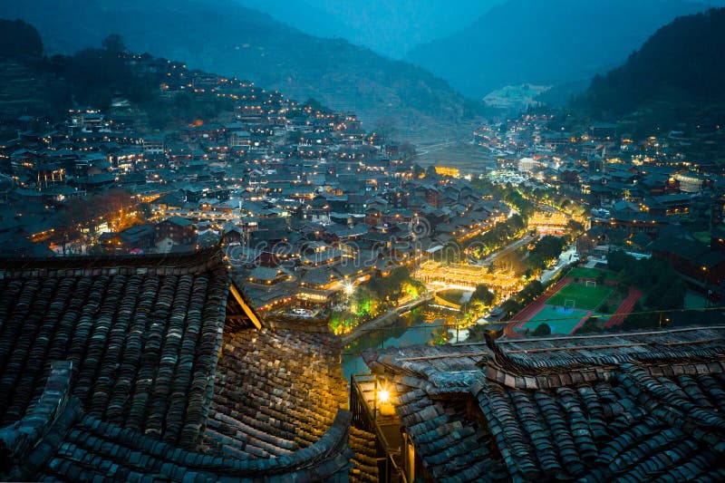 Xijiang tausend Familie Miao-Dorf, Guizhou, China lizenzfreie stockfotografie Xijiang tausend Familie Miao-Dorf, Guizhou, China lizenzfreie stockfotografie