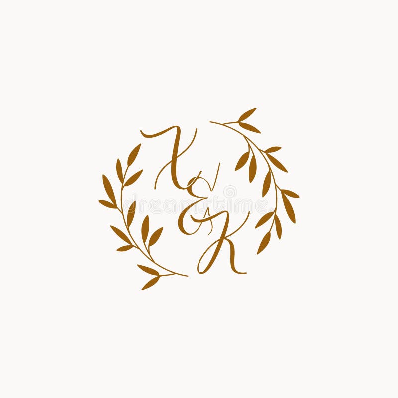 XK initial wedding monogram logo stock illustration